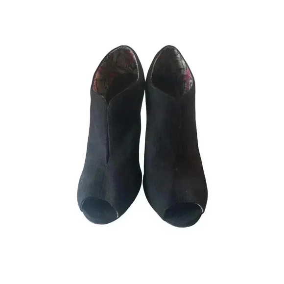 Christian‎ Siriano For Payless Red High Heels Pumps Black Suede Size 10 - Picture 2 of 13